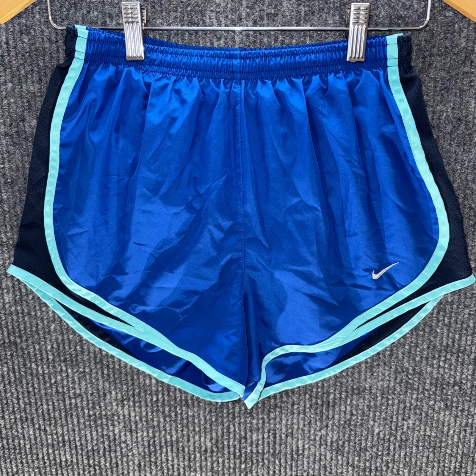 Nike Dri-Fit Running Shorts Women's S Blue Teal Trim Gym Athletic Training